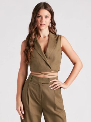 Make The Shift Linen Tie Waist Vest