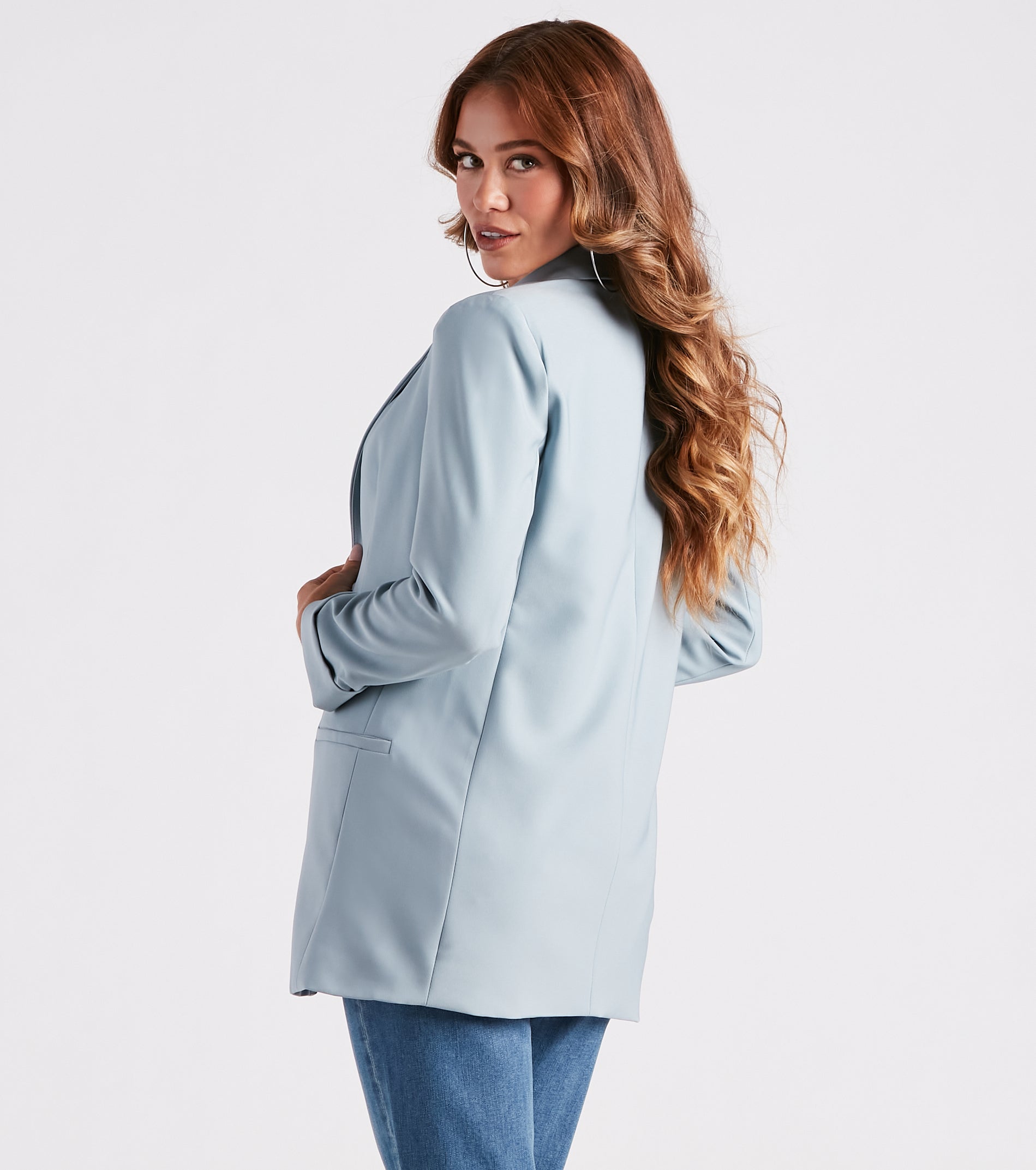 Best In Office Woven Boyfriend Blazer - Image 2