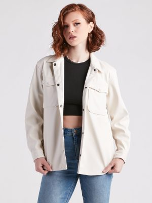 Hey Cool Girl Faux Leather Shacket