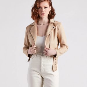 Edgy Soul Faux Suede Crop Moto Jacket