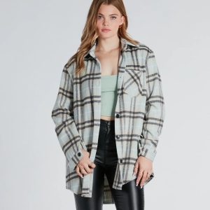 Check Ya Later Plaid Flannel Shacket