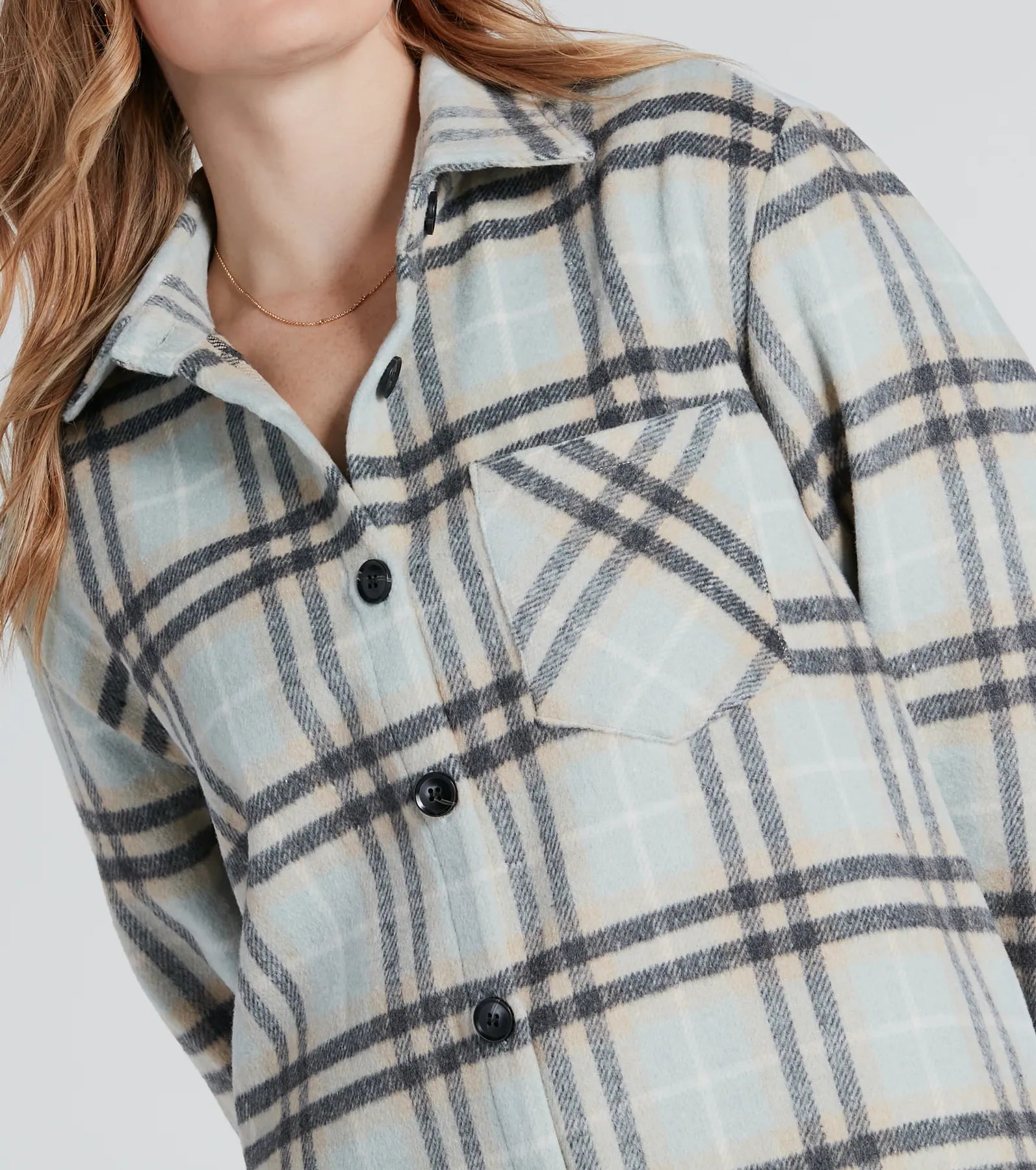 Check Ya Later Plaid Flannel Shacket - Image 3