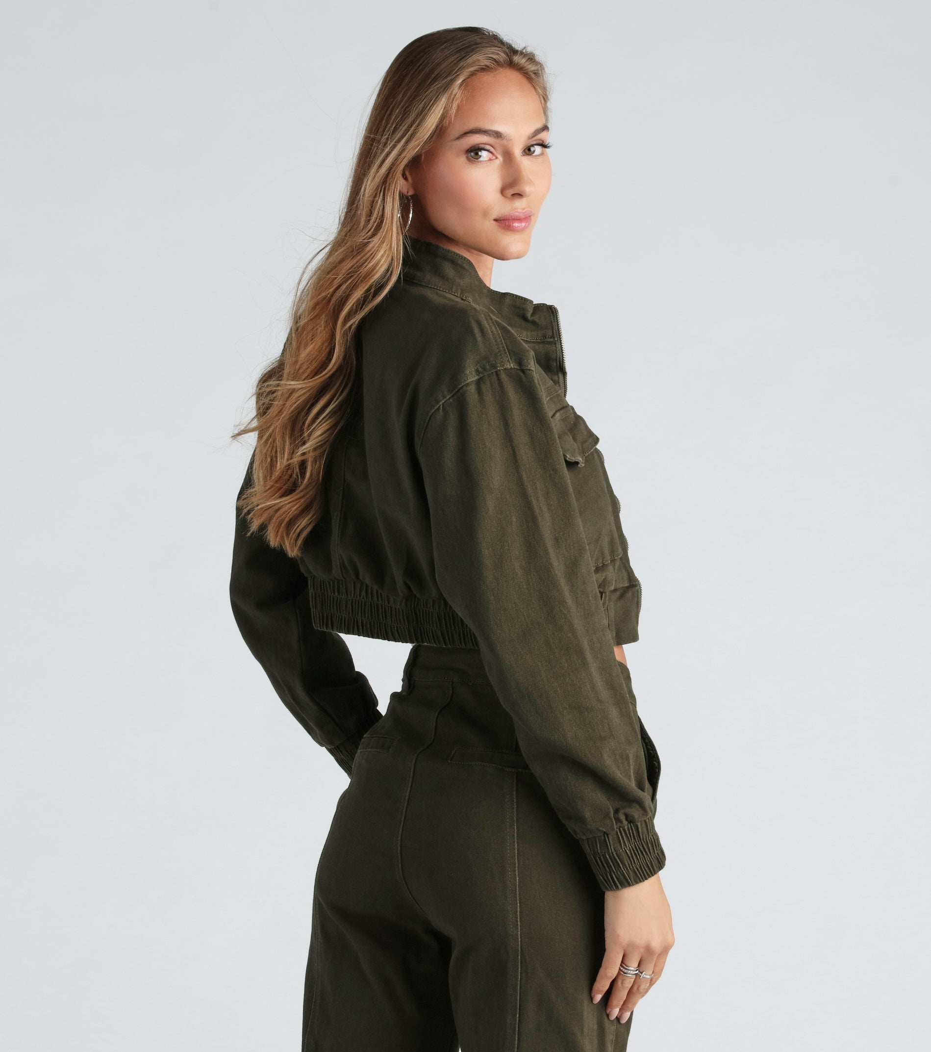 Fashion Boot Camp Denim Bomber Jacket - Image 2