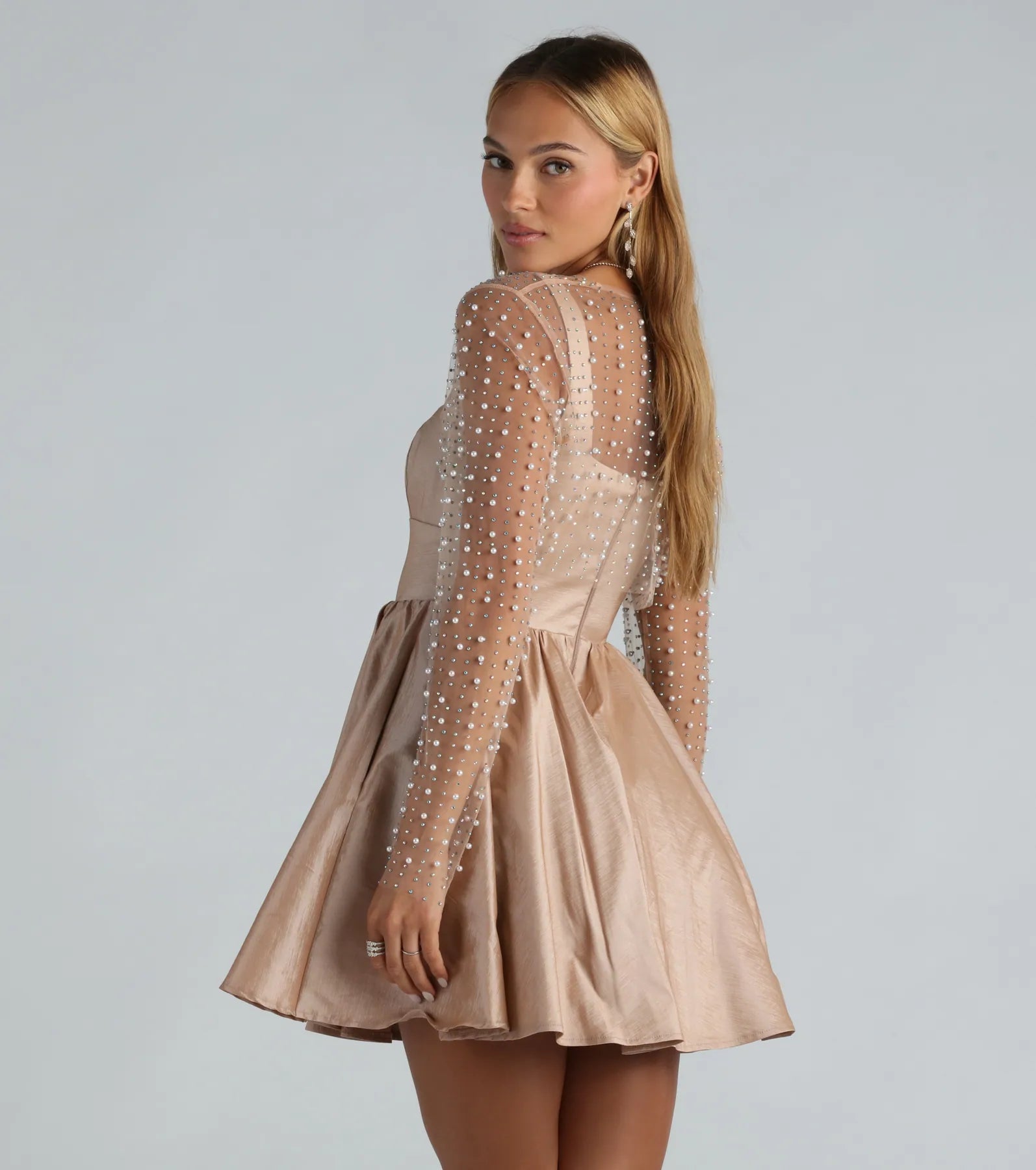 Bring On The Bling Faux Pearl Rhinestone Bolero - Image 6