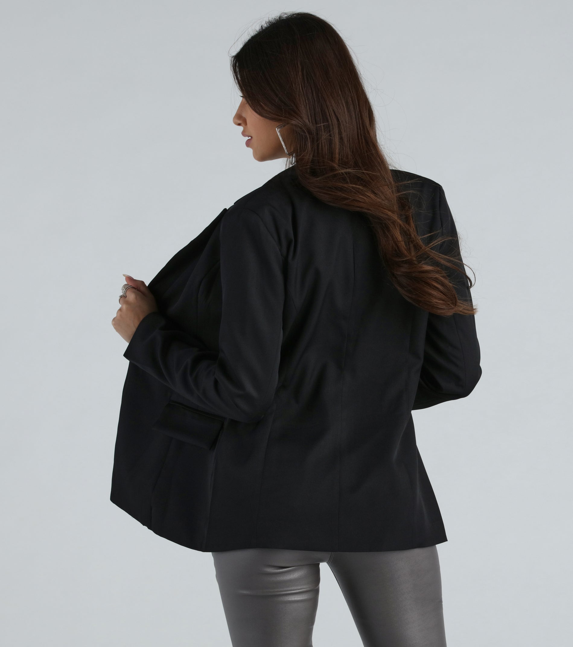 Classy Night Long Sleeve Woven Blazer - Image 2