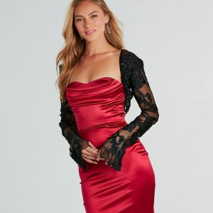 Look Your Best Floral Velvet Mesh Bolero