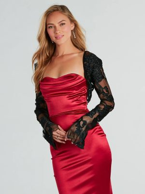 Look Your Best Floral Velvet Mesh Bolero