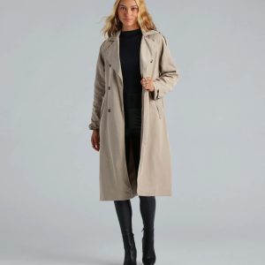 Get A Clue Double Breasted Trench Coat