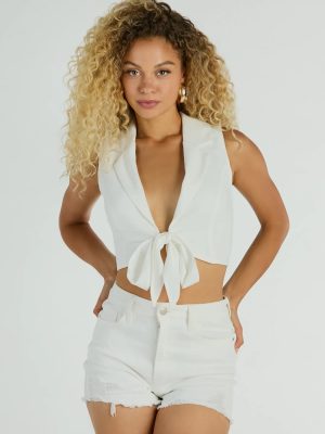 Golden Hour Tie-Front Linen Vest