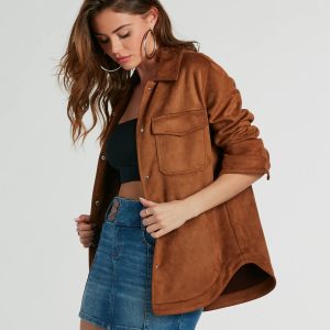 Easy Going Cutie Oversized Faux Suede Shacket
