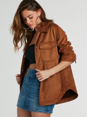 Easy Going Cutie Oversized Faux Suede Shacket