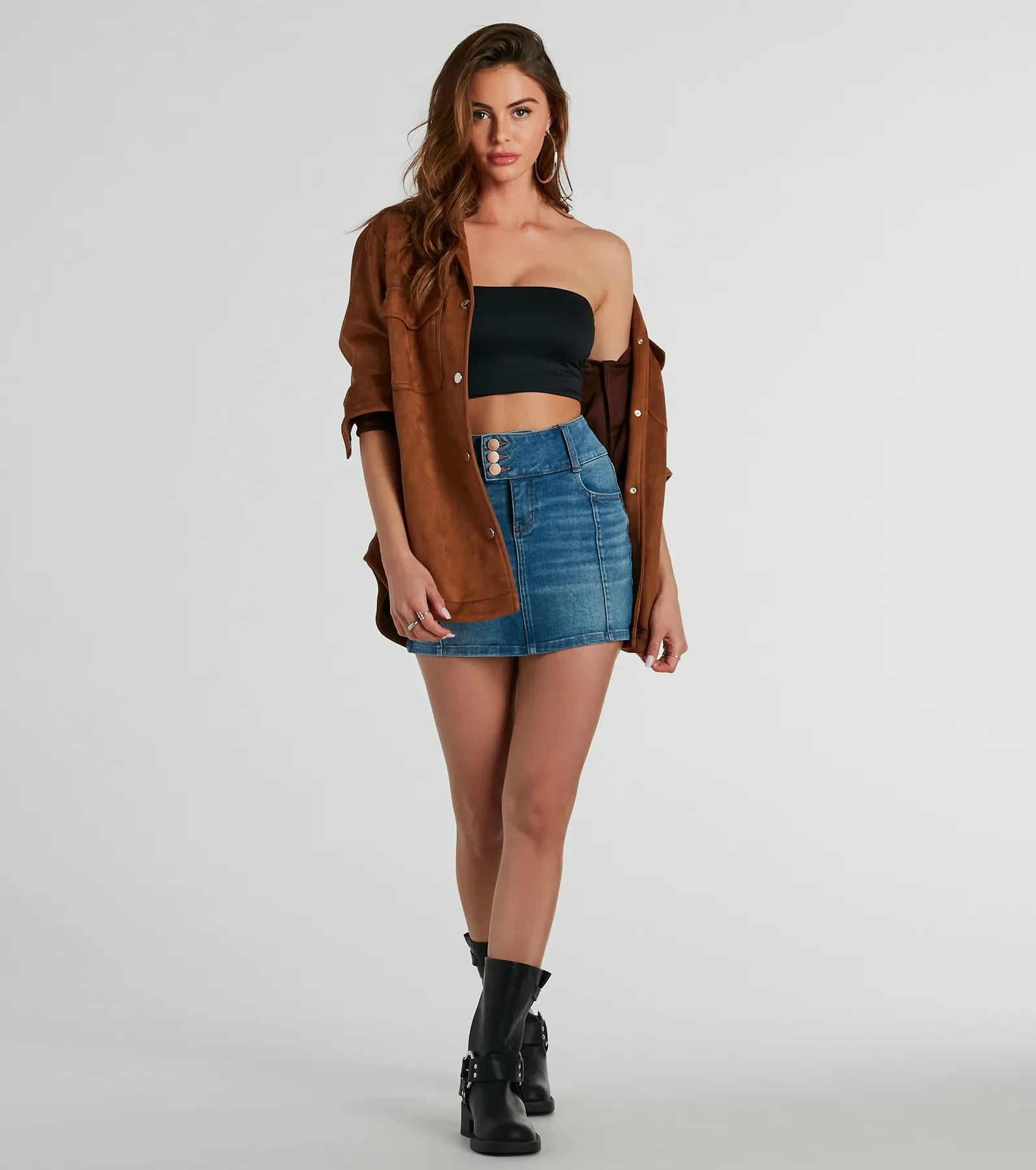 Easy Going Cutie Oversized Faux Suede Shacket - Image 2