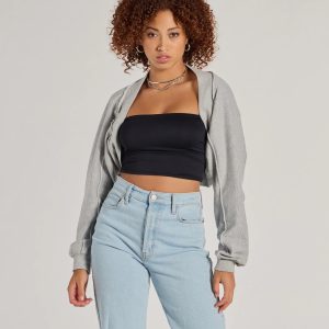 The Essential Cotton Knit Long Sleeve Bolero