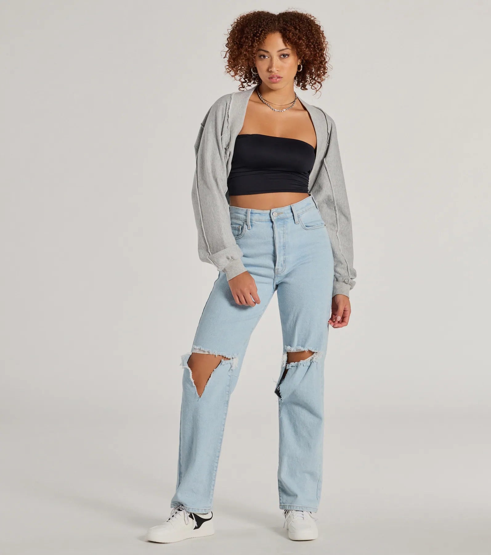 The Essential Cotton Knit Long Sleeve Bolero - Image 3