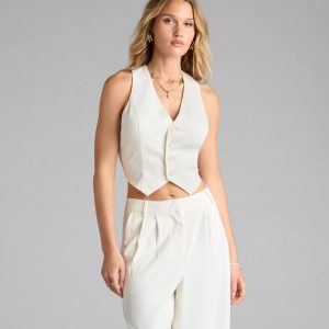 Power Moves Button Woven Vest