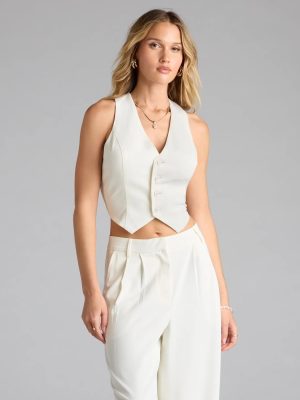 Power Moves Button Woven Vest