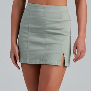 All About That Slit Twill Skirt