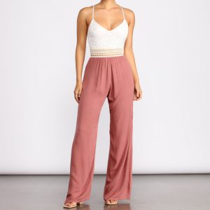 Spring Fling Lace Top Jumpsuit