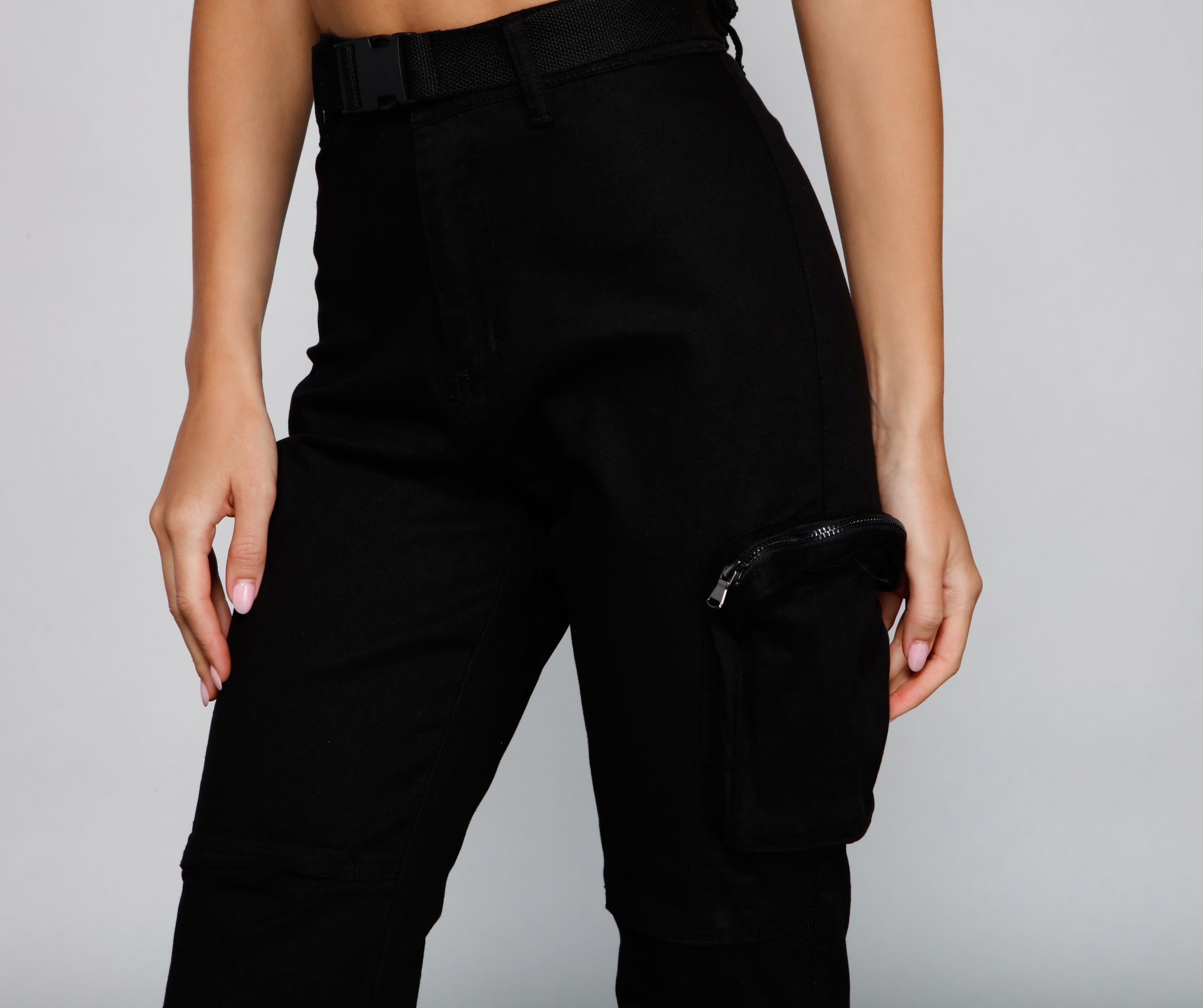 Edgy-Chic Cargo Utility Pants - Image 3
