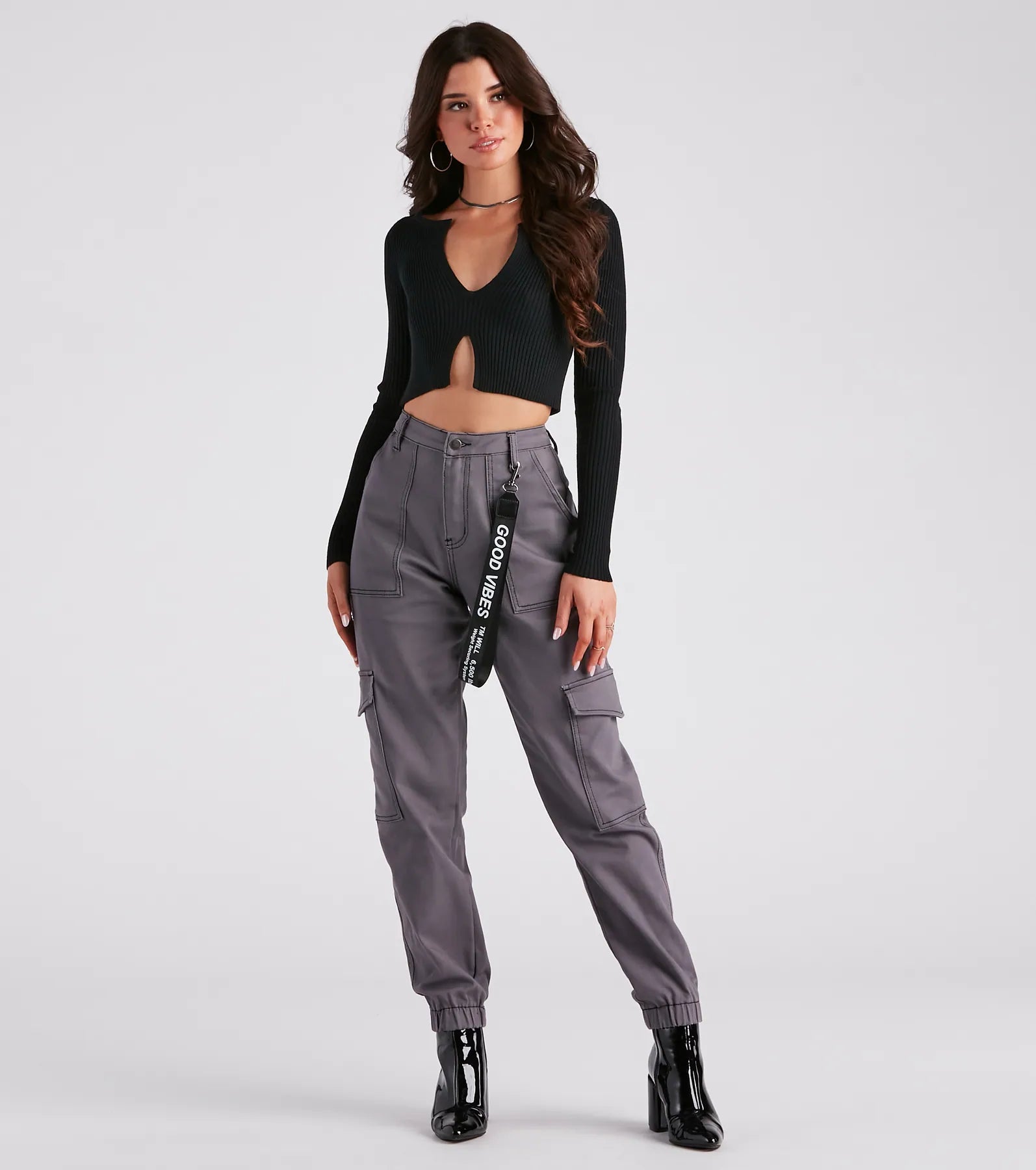 Functional Style Denim Cargo Joggers - Image 14