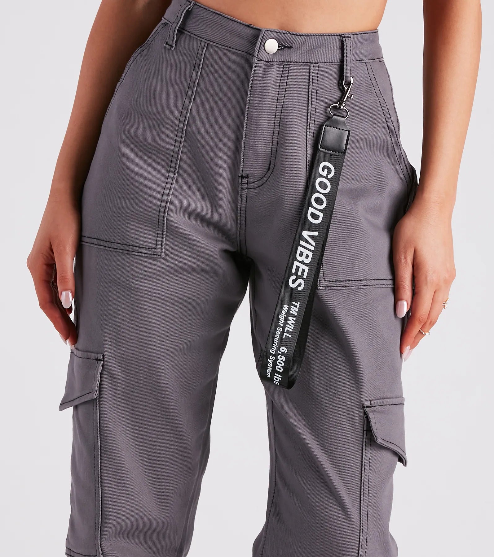 Functional Style Denim Cargo Joggers - Image 16