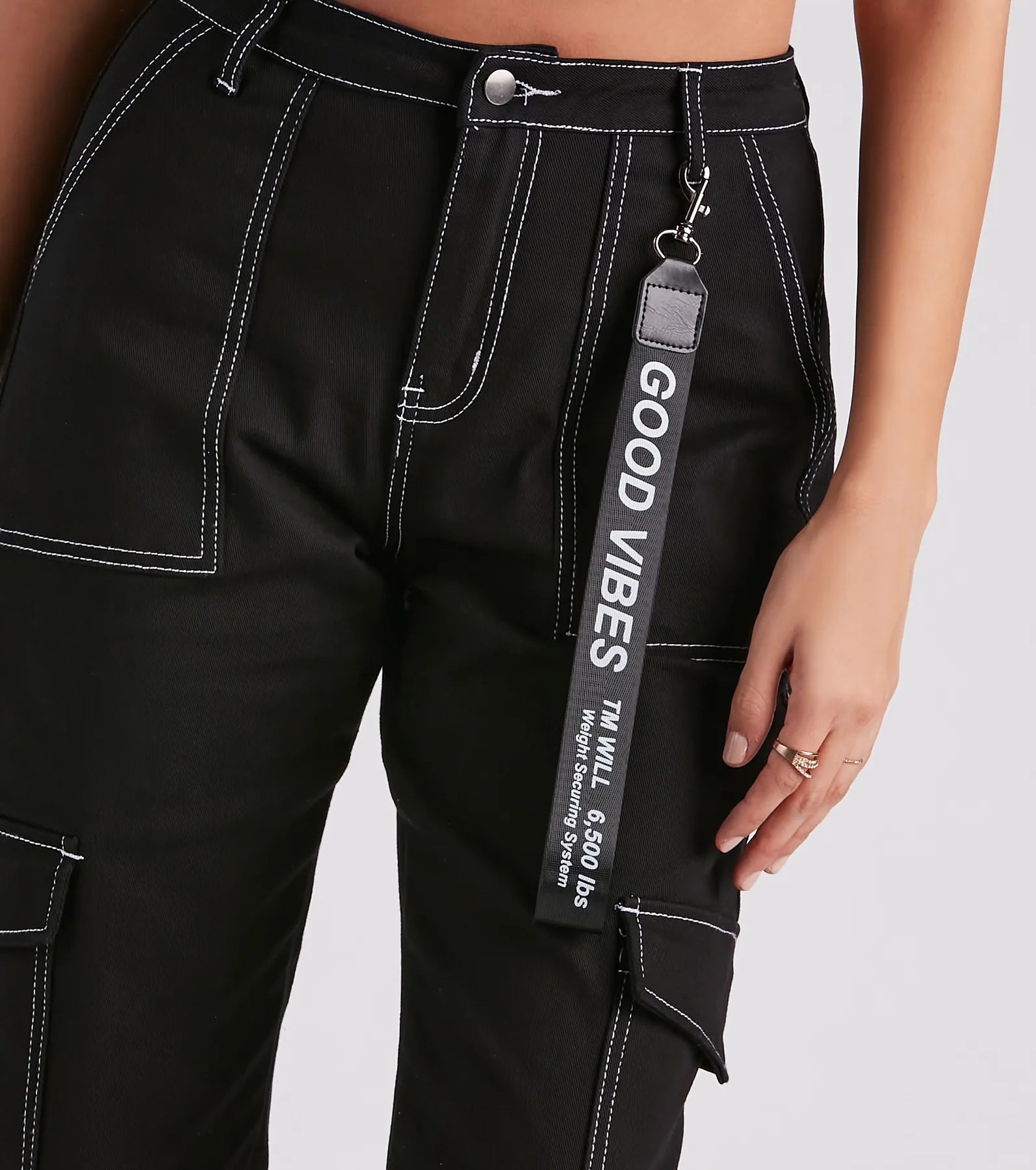 Functional Style Denim Cargo Joggers - Image 4