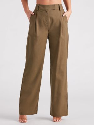Make The Shift Linen Wide-Leg Trouser Pants