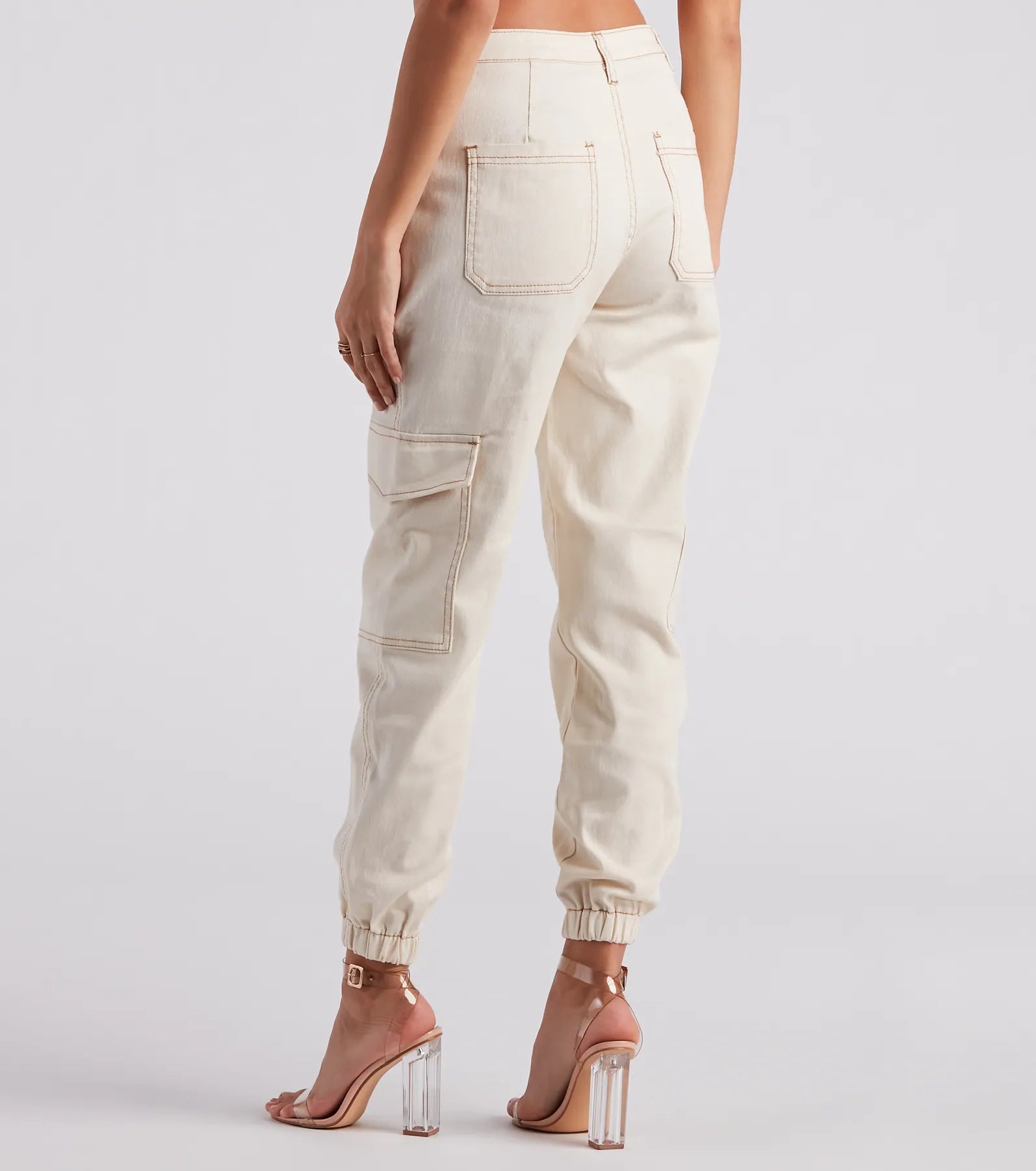 Functional Style Denim Cargo Joggers - Image 7