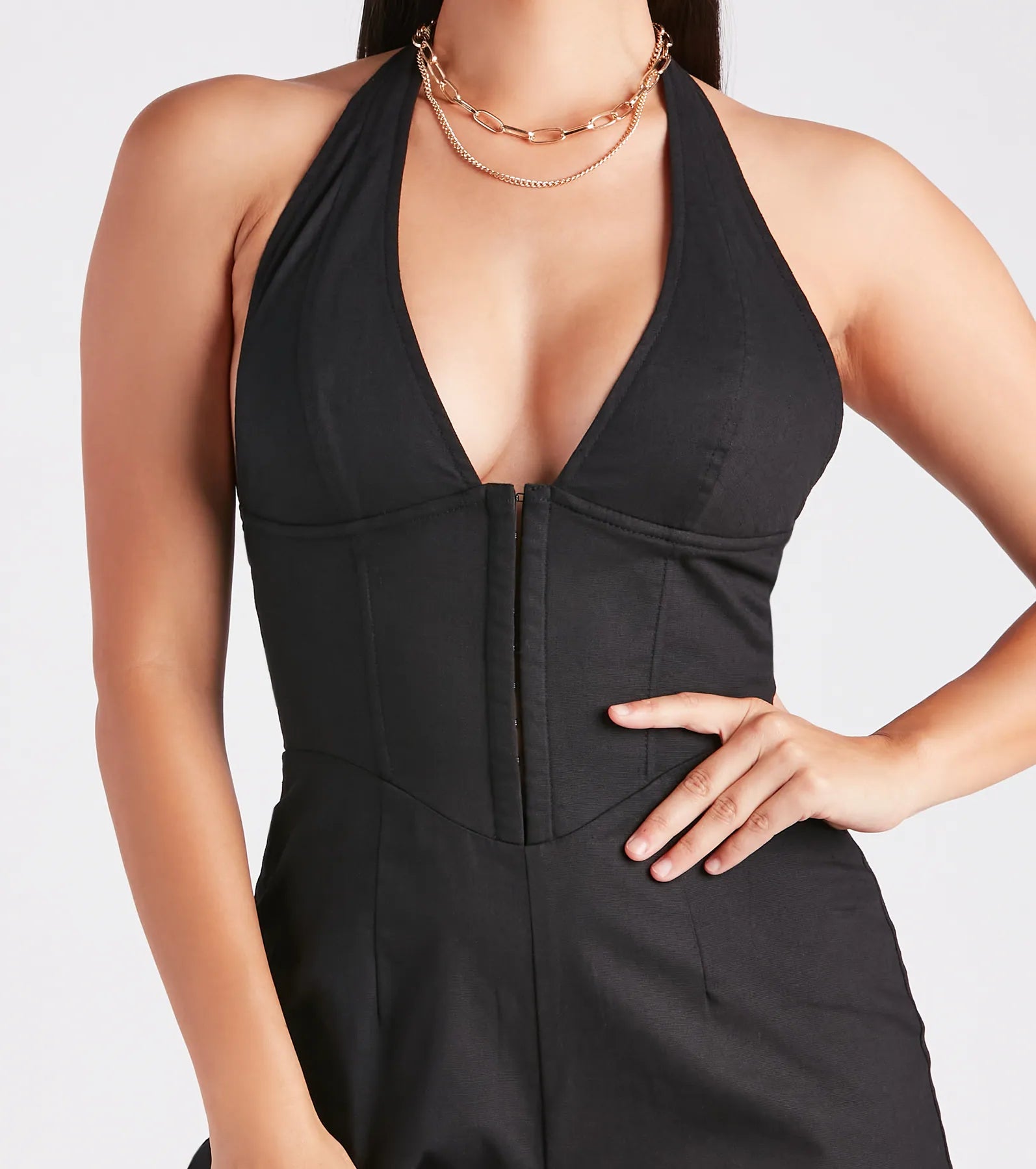 Ready In One Halter Corset Wide-Leg Jumpsuit - Image 4