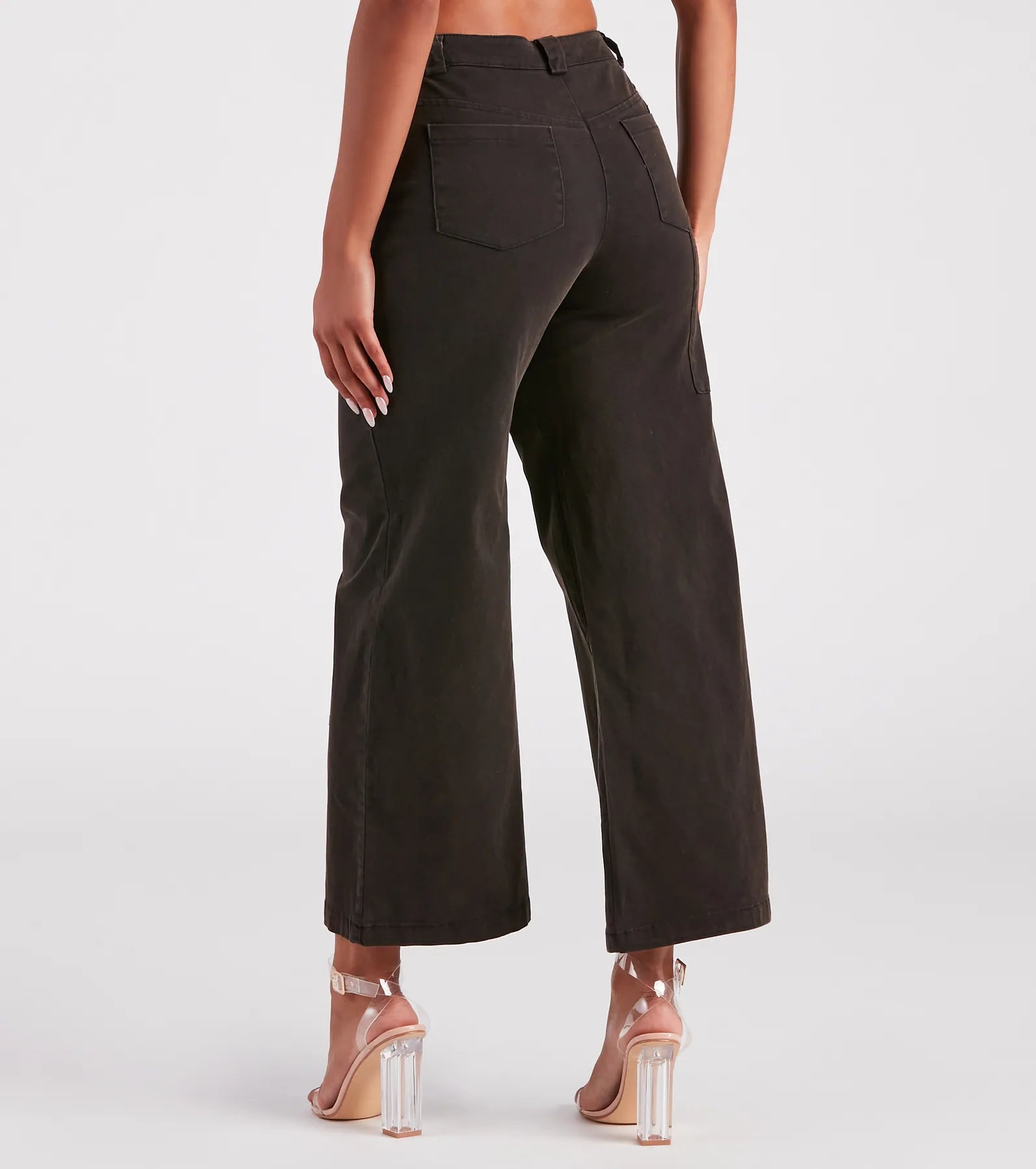On A Curve Asymmetrical Waist Wide-Leg Pants - Image 3
