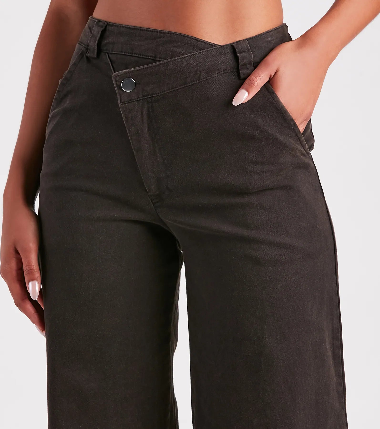 On A Curve Asymmetrical Waist Wide-Leg Pants - Image 4