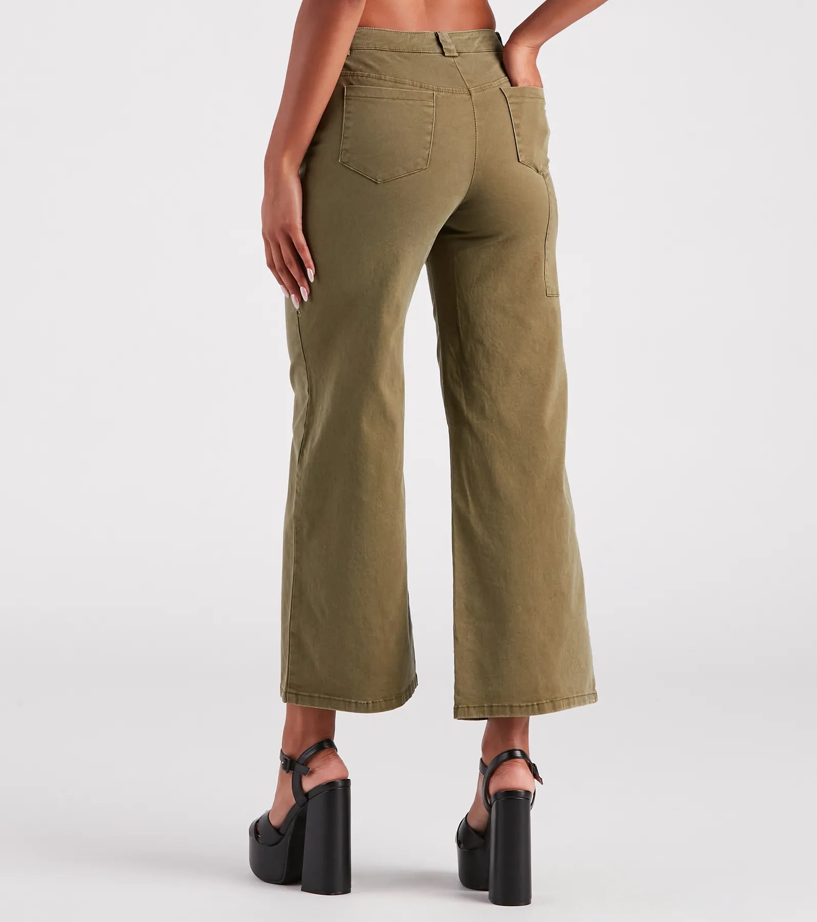On A Curve Asymmetrical Waist Wide-Leg Pants - Image 7