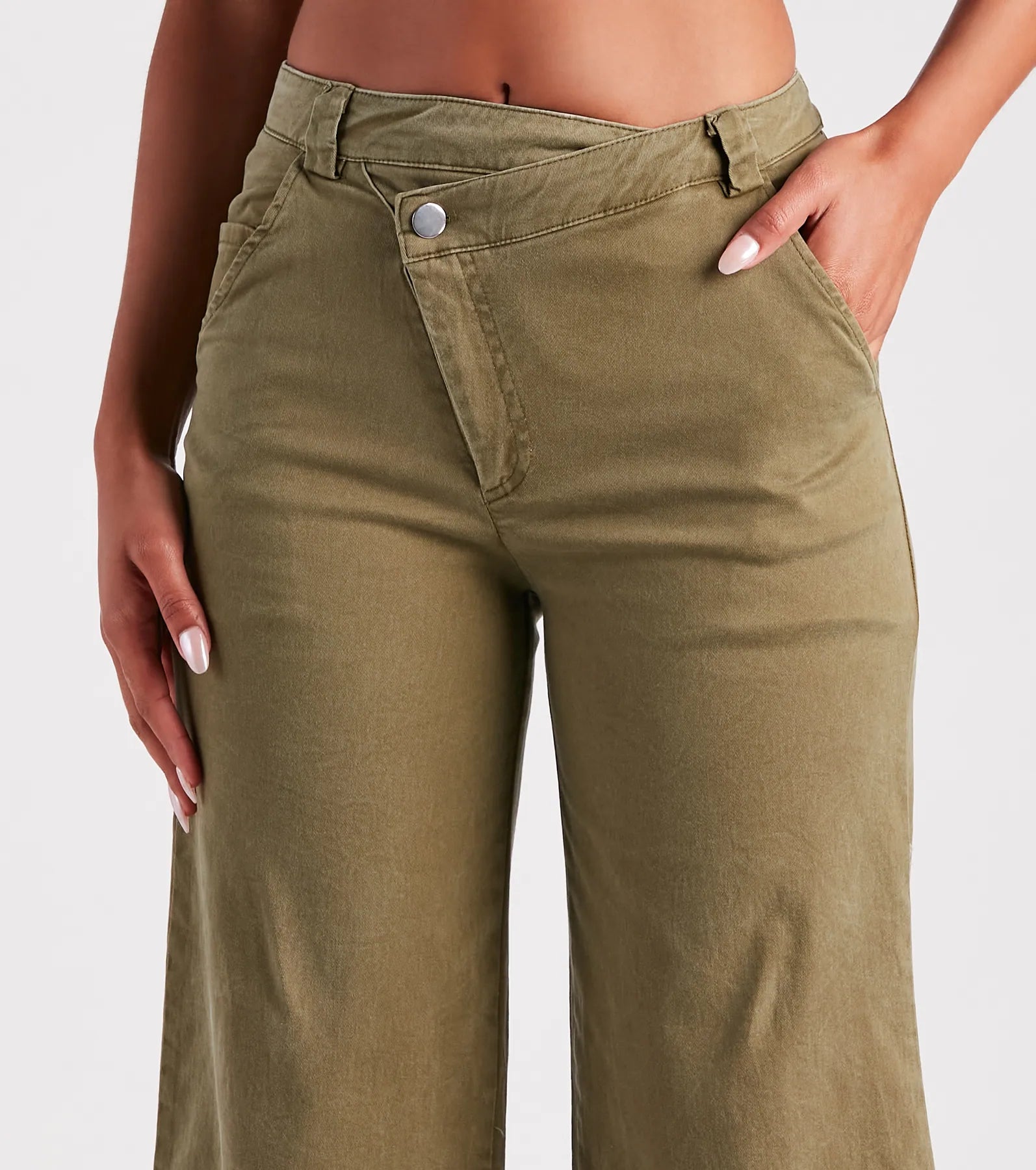 On A Curve Asymmetrical Waist Wide-Leg Pants - Image 8