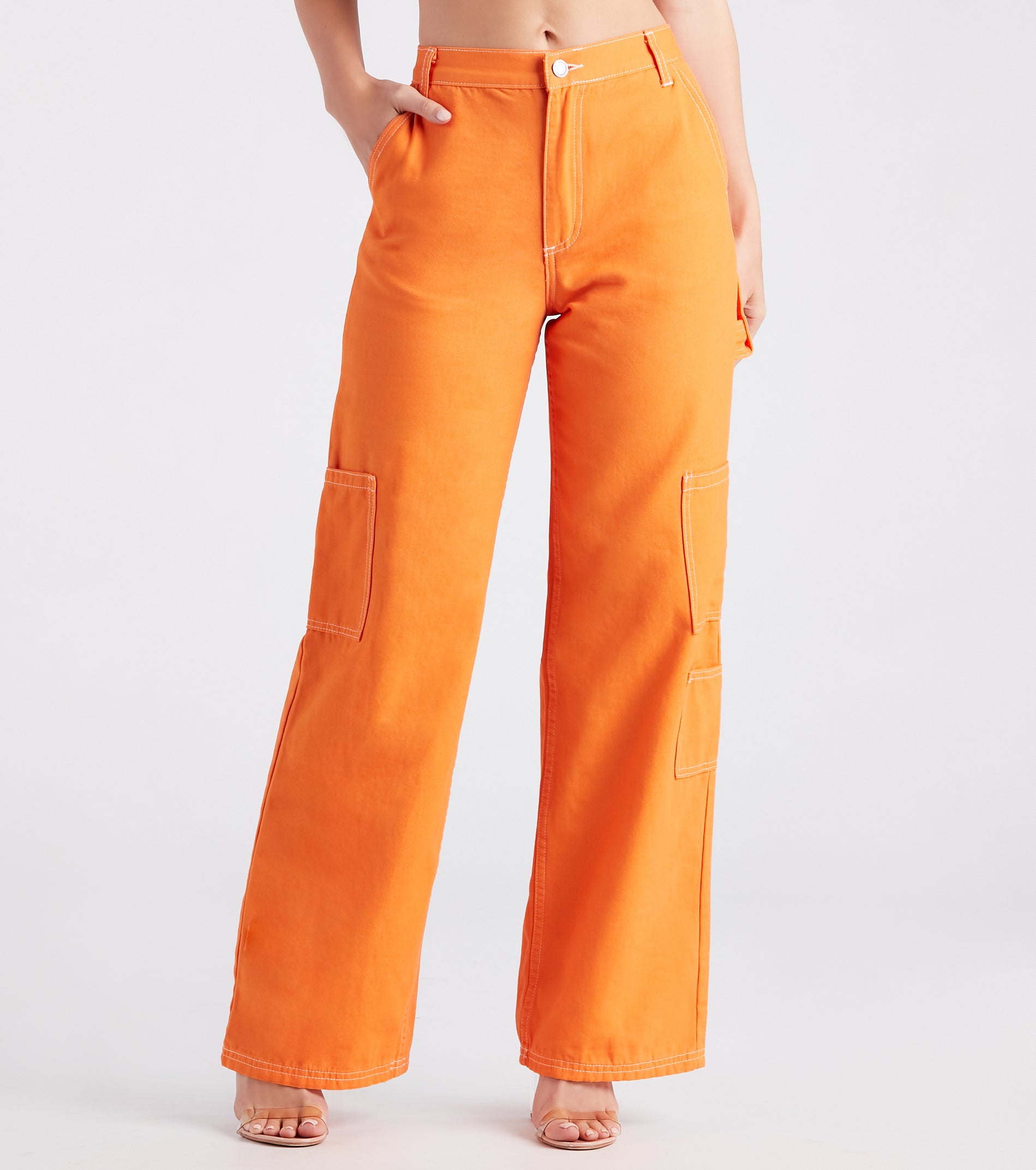 On Repeat Contrast Stitch Wide-Leg Pants - Image 2