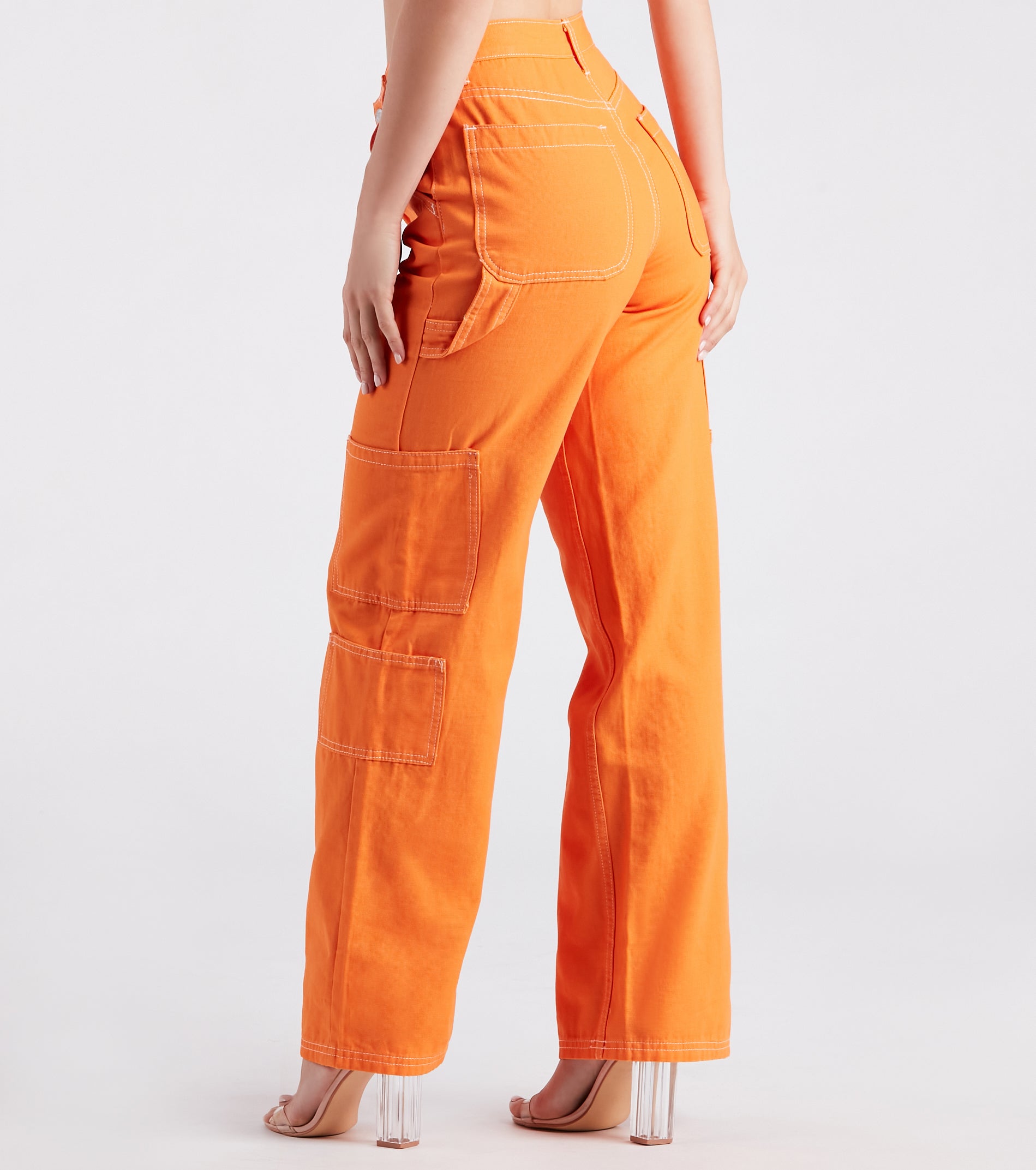 On Repeat Contrast Stitch Wide-Leg Pants - Image 3