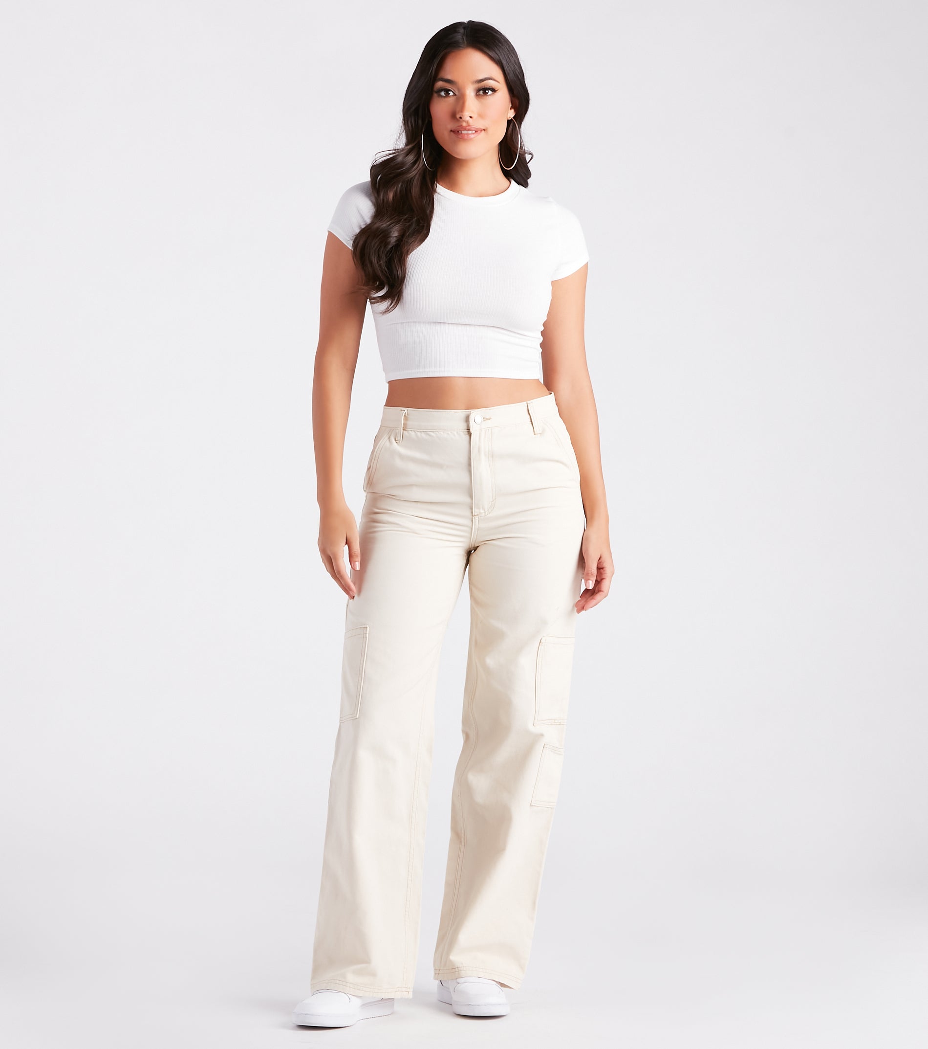 On Repeat Contrast Stitch Wide-Leg Pants - Image 6