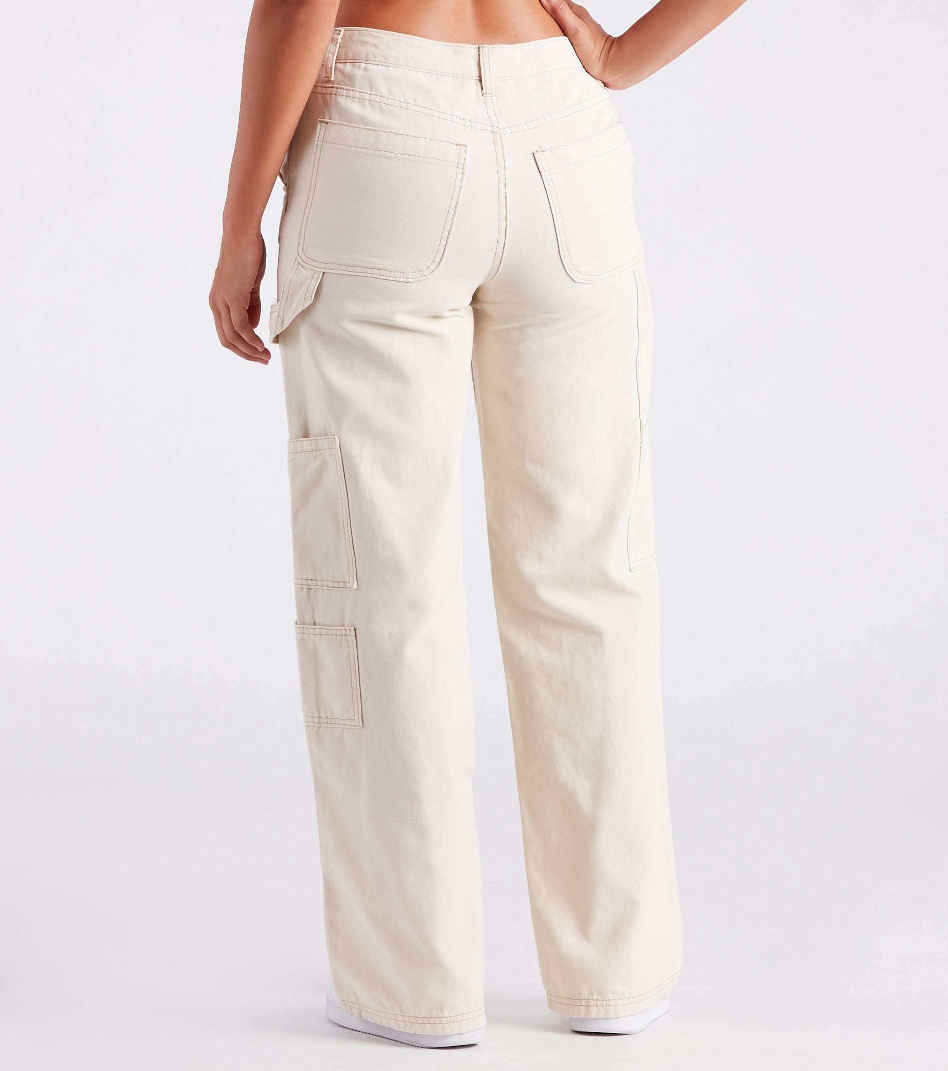 On Repeat Contrast Stitch Wide-Leg Pants - Image 7