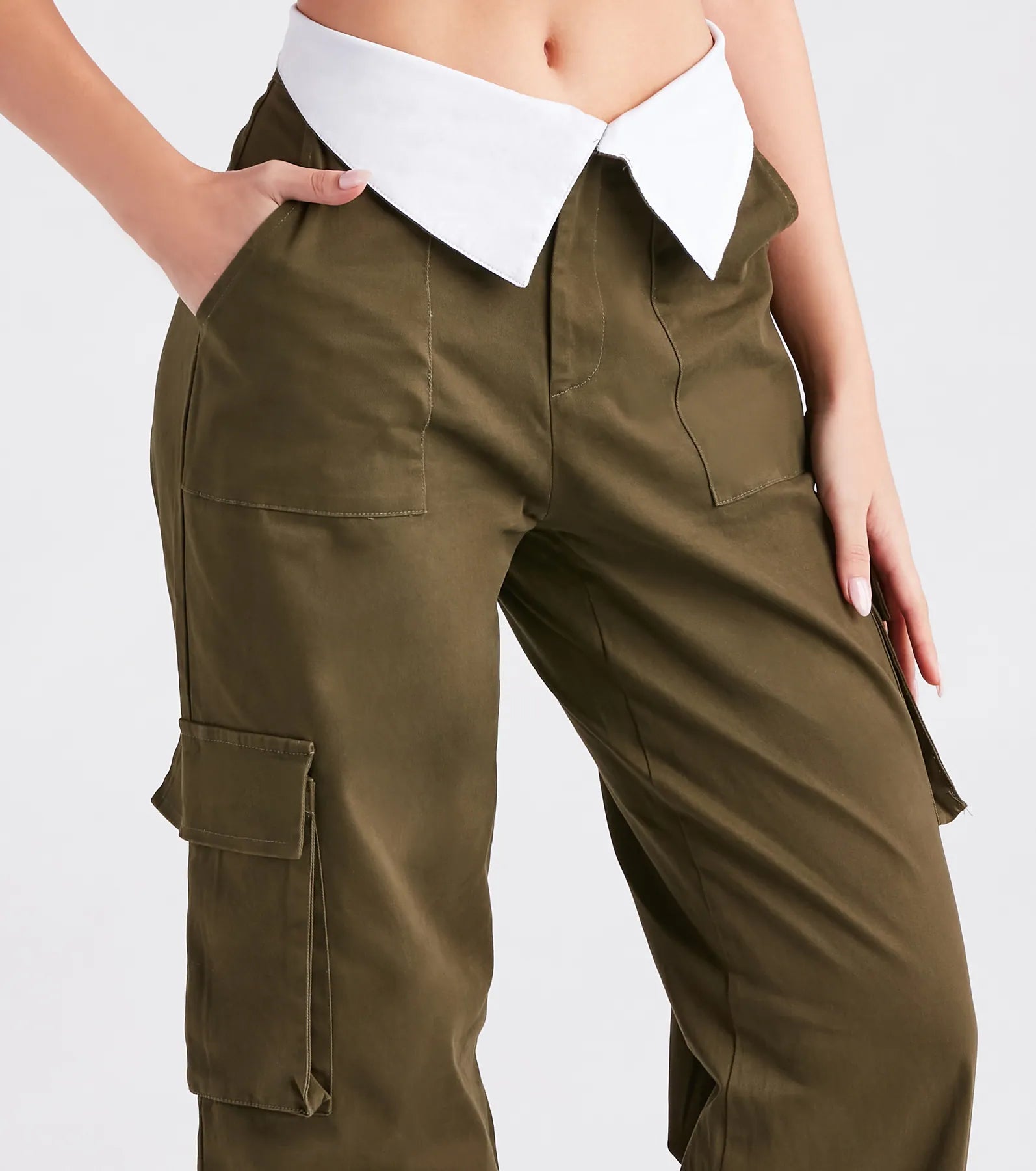 Cool Vibes Fold-Over Waist Cargo Pants - Image 4