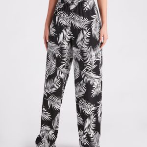 Getaway Dreams Linen Tropical Wide Leg Pants