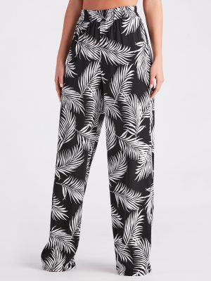 Getaway Dreams Linen Tropical Wide Leg Pants