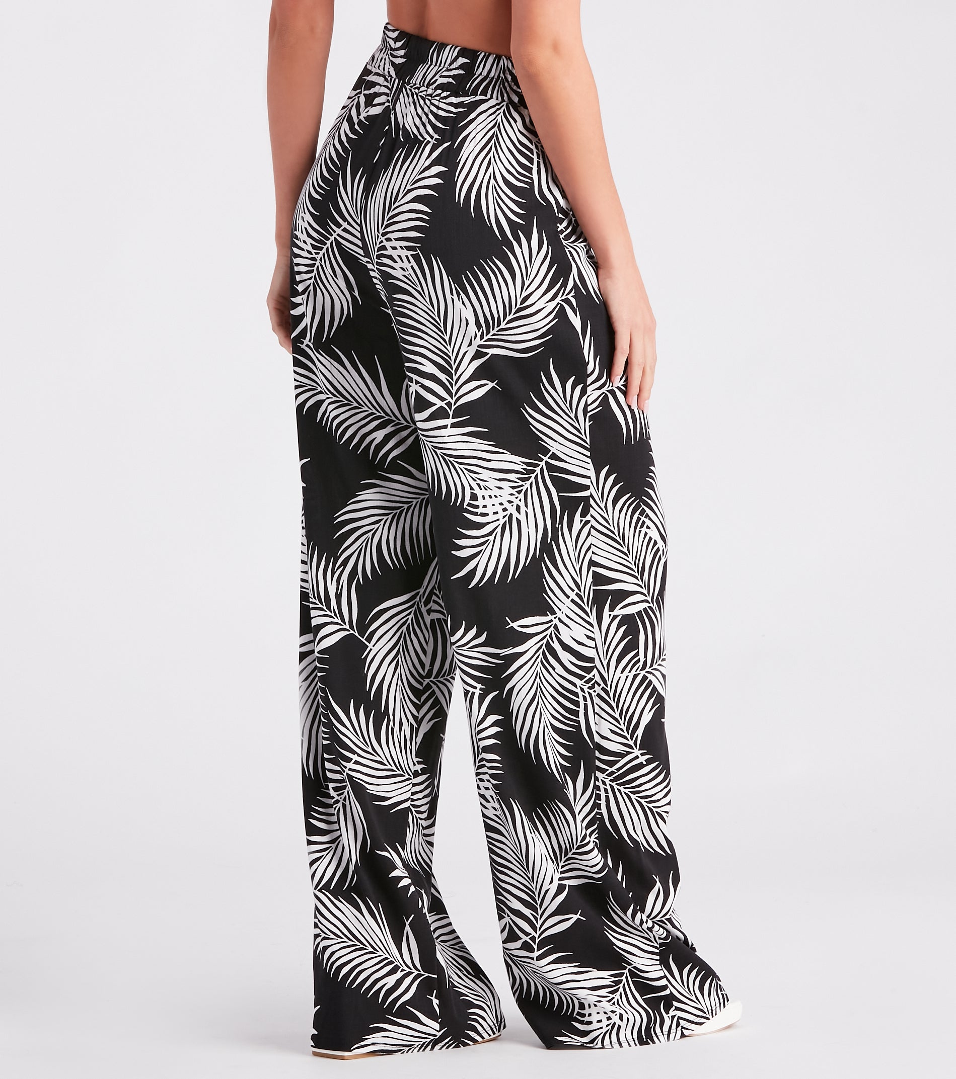 Getaway Dreams Linen Tropical Wide Leg Pants - Image 3