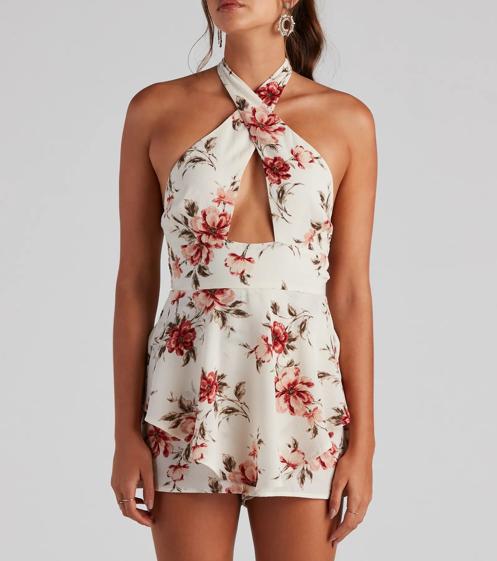 Love Me Floral Crepe Skort Romper - Image 4