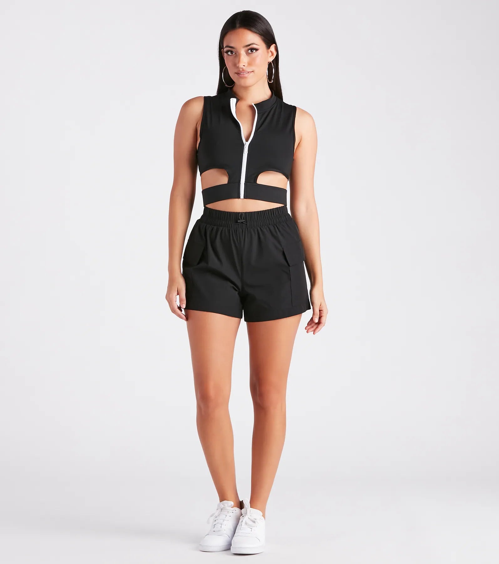 So Sporty High Waist Nylon Cargo Shorts - Image 6