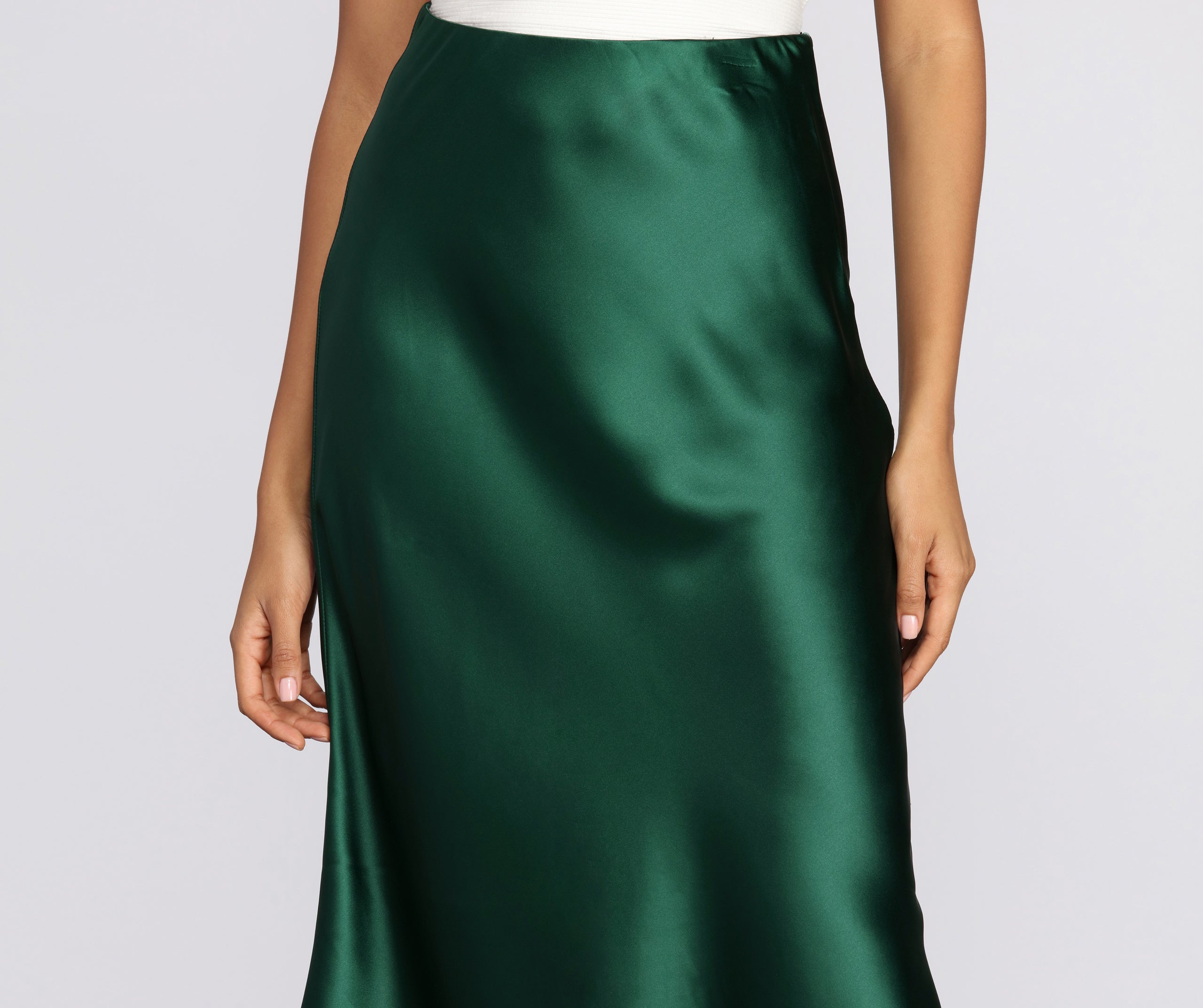 Minimalist Satin Midi Skirt - Image 12