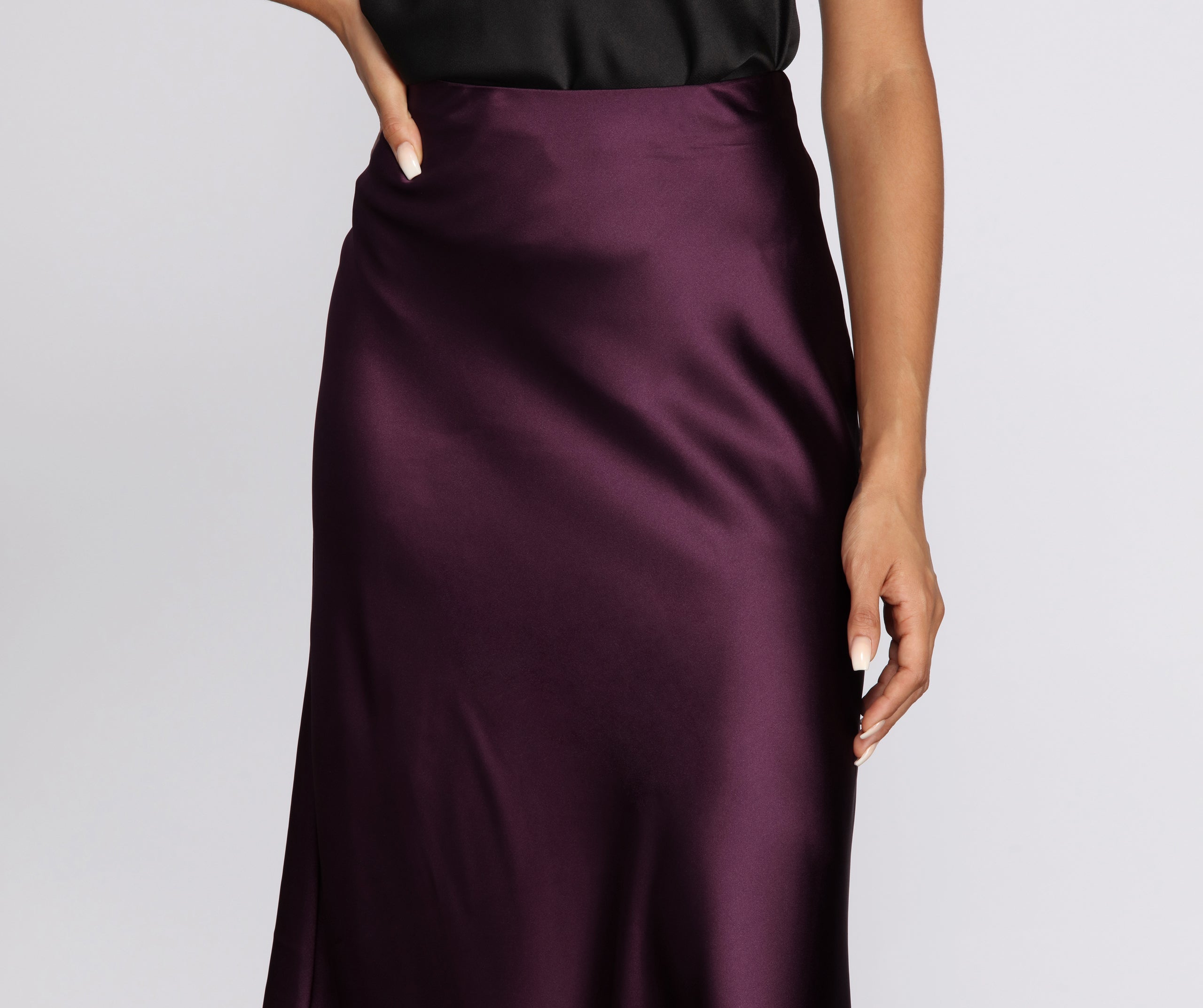 Minimalist Satin Midi Skirt - Image 9
