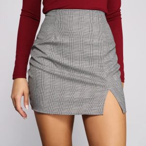 Playfully Poised Plaid Mini Skirt