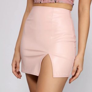 Pretty And Posh Faux Leather Mini Skirt