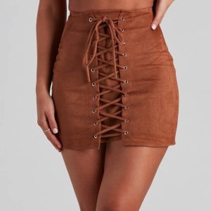 Next Level Faux Suede Mini Skirt