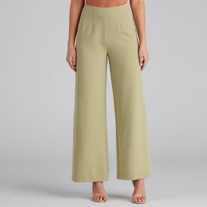 She Means Business Wide-Leg Pants