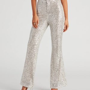 Sparkle Show Sequin Flare Pants